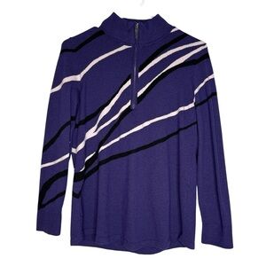 Chico's Luxe Morocco Half-Zip Purple Pullover Size 1 (Medium)